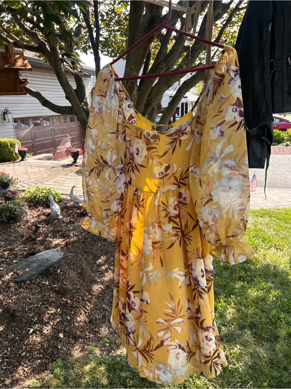Women’s Floral Midi Dress - Yellow Floral